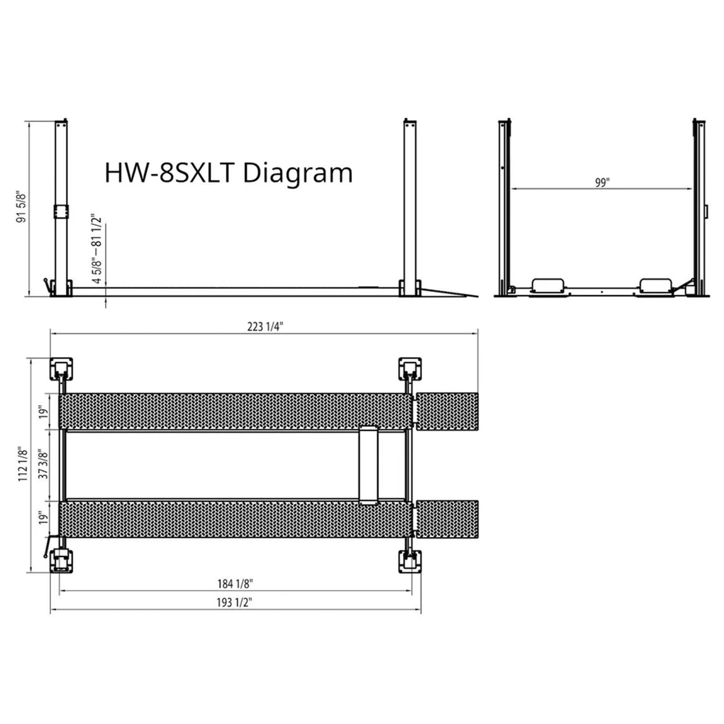 APlusLift 8000LB 4-Post Portable Parking Storage Service Car Lift - HW-8S or HW-8SXLT
