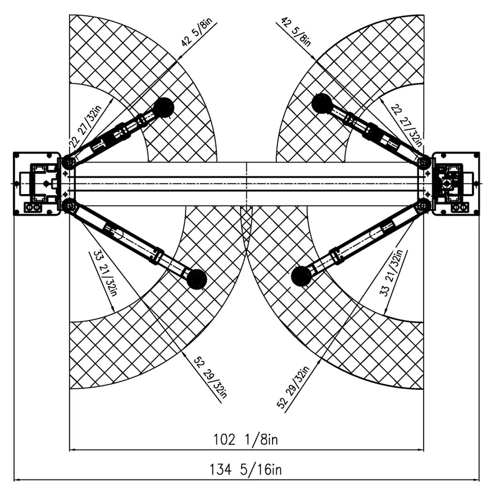 APlusLift HW-10KBP-A 10,000LB2-Post Floor Plate Heavy Duty Car Lift - Diagram