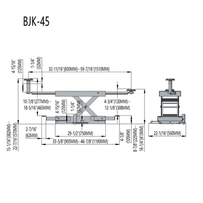 APlusLift BJK-45 4500LB Air Operated Sliding Bridge Jack
