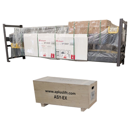 APlusLift 10,000LB 2-Post Overhead Asymmetric Single Release Car Lift with 3 Year Warranty - HW-10ASY